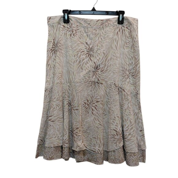 Maxime Floral Fit & Flare Midi Skirt Sz 12 Layered Boho - Picture 1 of 8